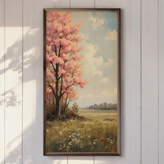 Pink Spring Tree Blossoming - 18”x36”