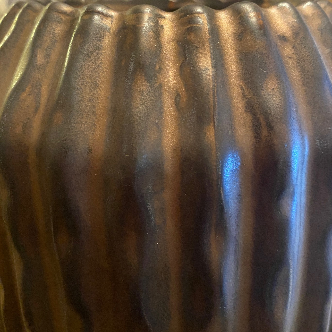 Rustic Bronze Saguaro Ribbed Vase