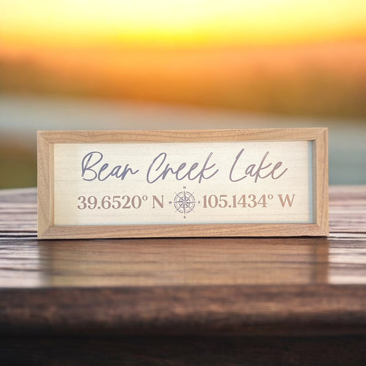 Bear Creek Lake Sign - 12"x4"x1.5"