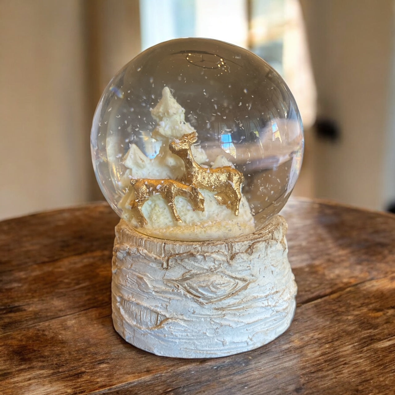 Tiny Deer and Tree Snow Globes - 2.5"