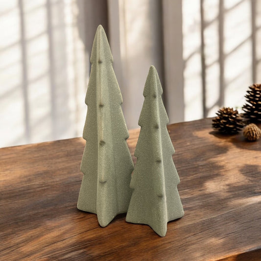 Ceramic Evergreen Trees - 2 Sizes