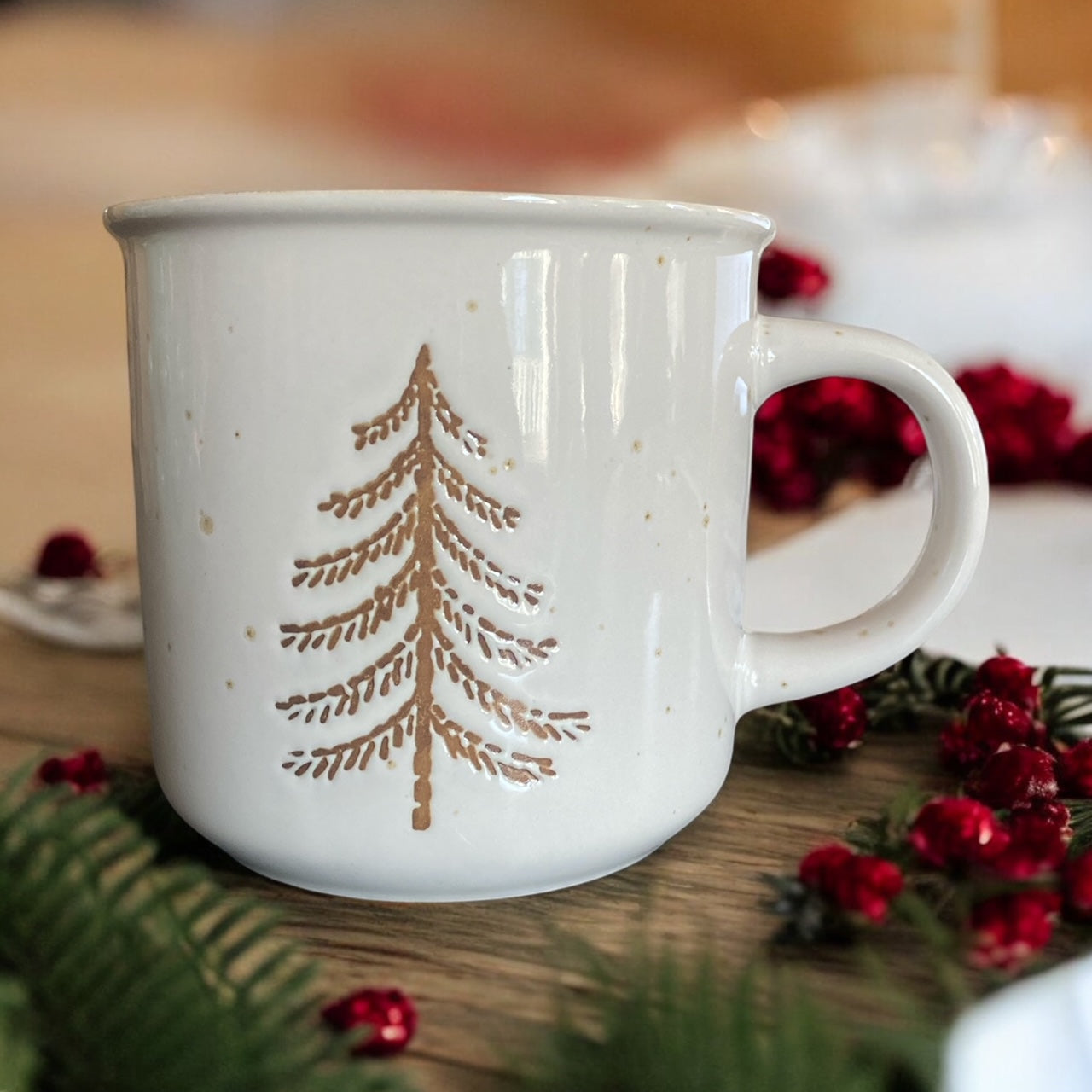 Stoneware Evergreen Tree Mug