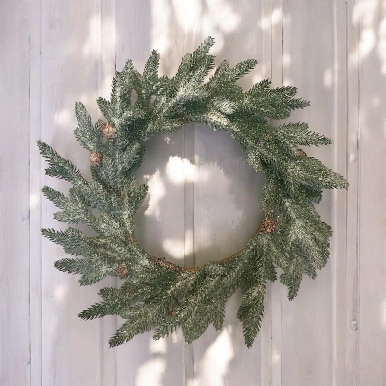 Frosted Evergreen Wreath - 16"