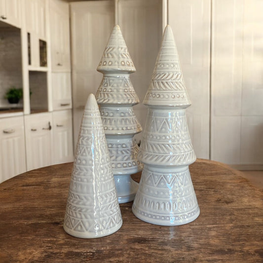 Ceramic Boho Christmas Trees - Set of 3