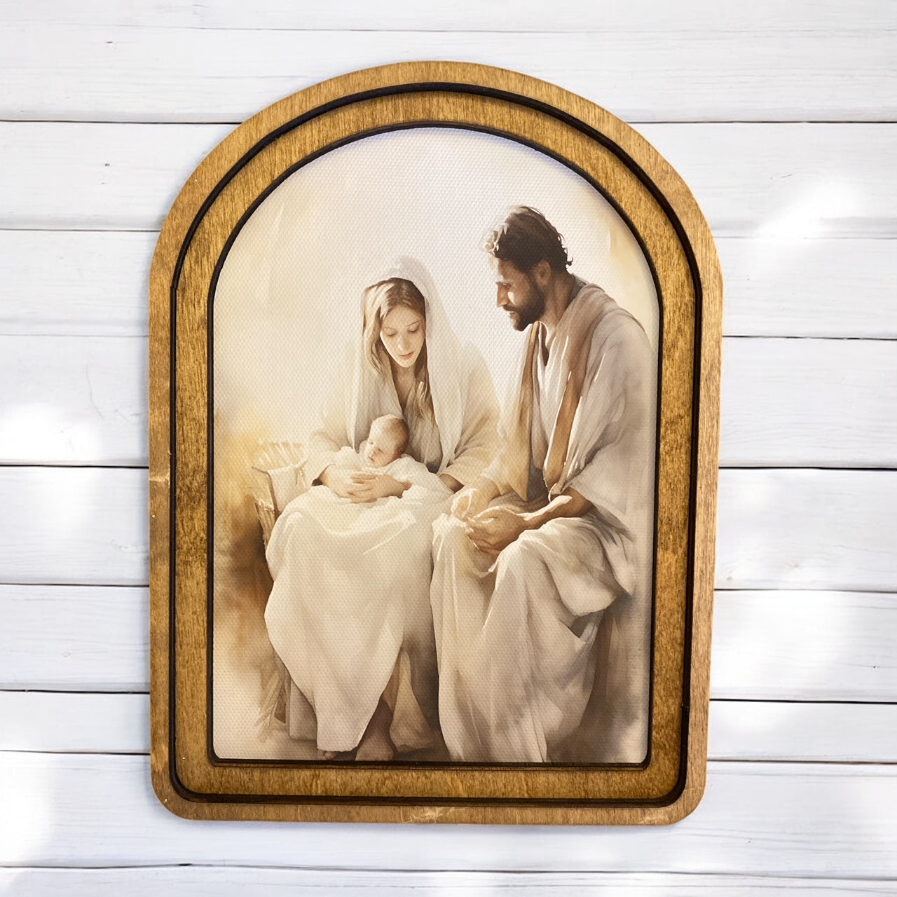 Arch Top Nativity Framed Canvas - 8"x6"