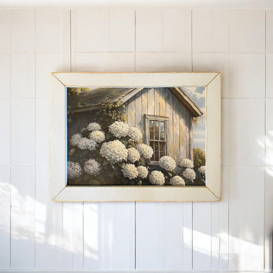 Hydrangea Barn Artwork - 12”x16”
