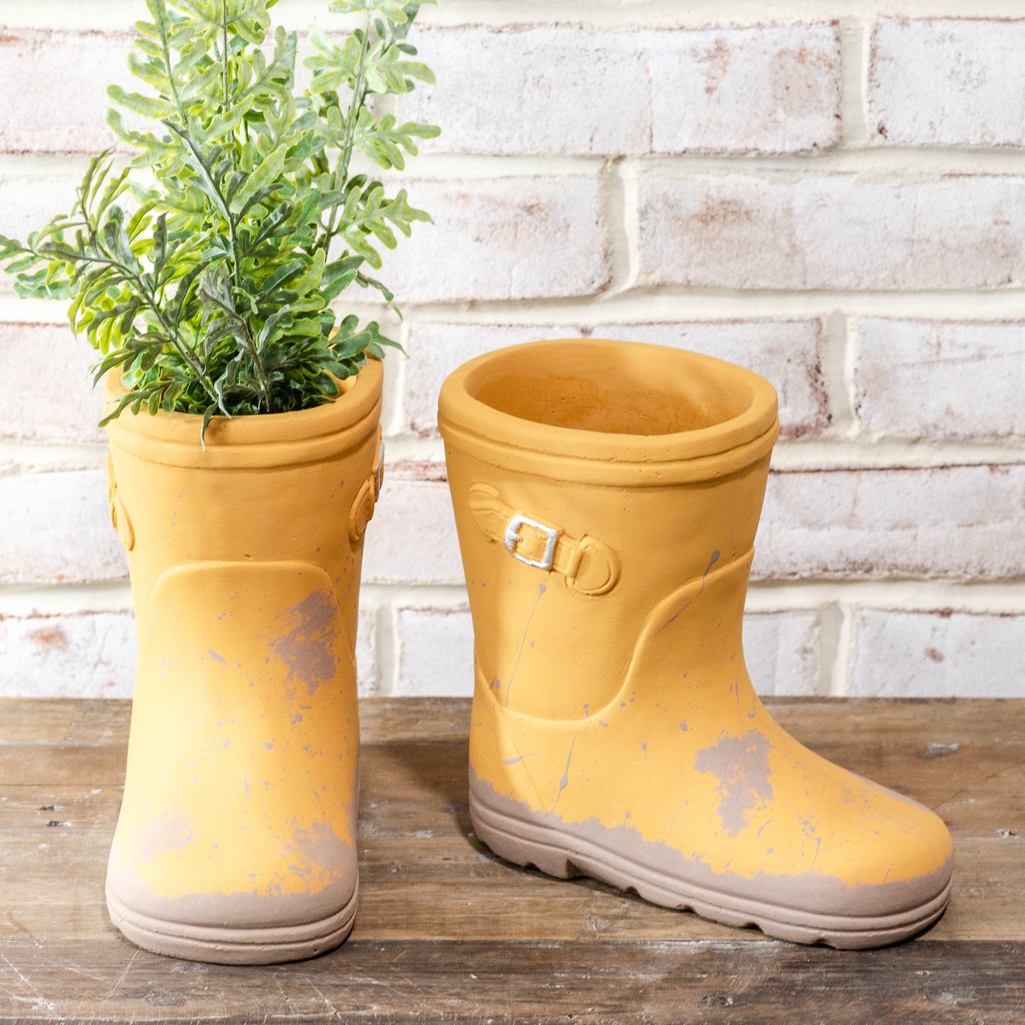 Muddy Yellow Rainboot Planter