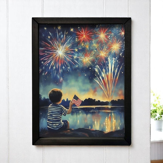 Fireworks Boy Box Frame - 18"x24"