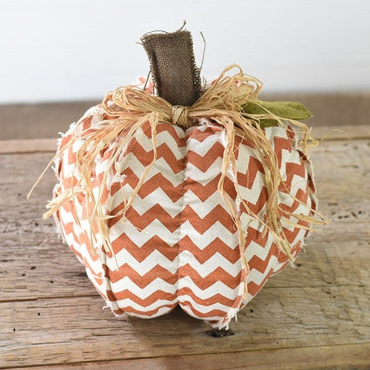 Chevron Fabric Pumpkin - 9"