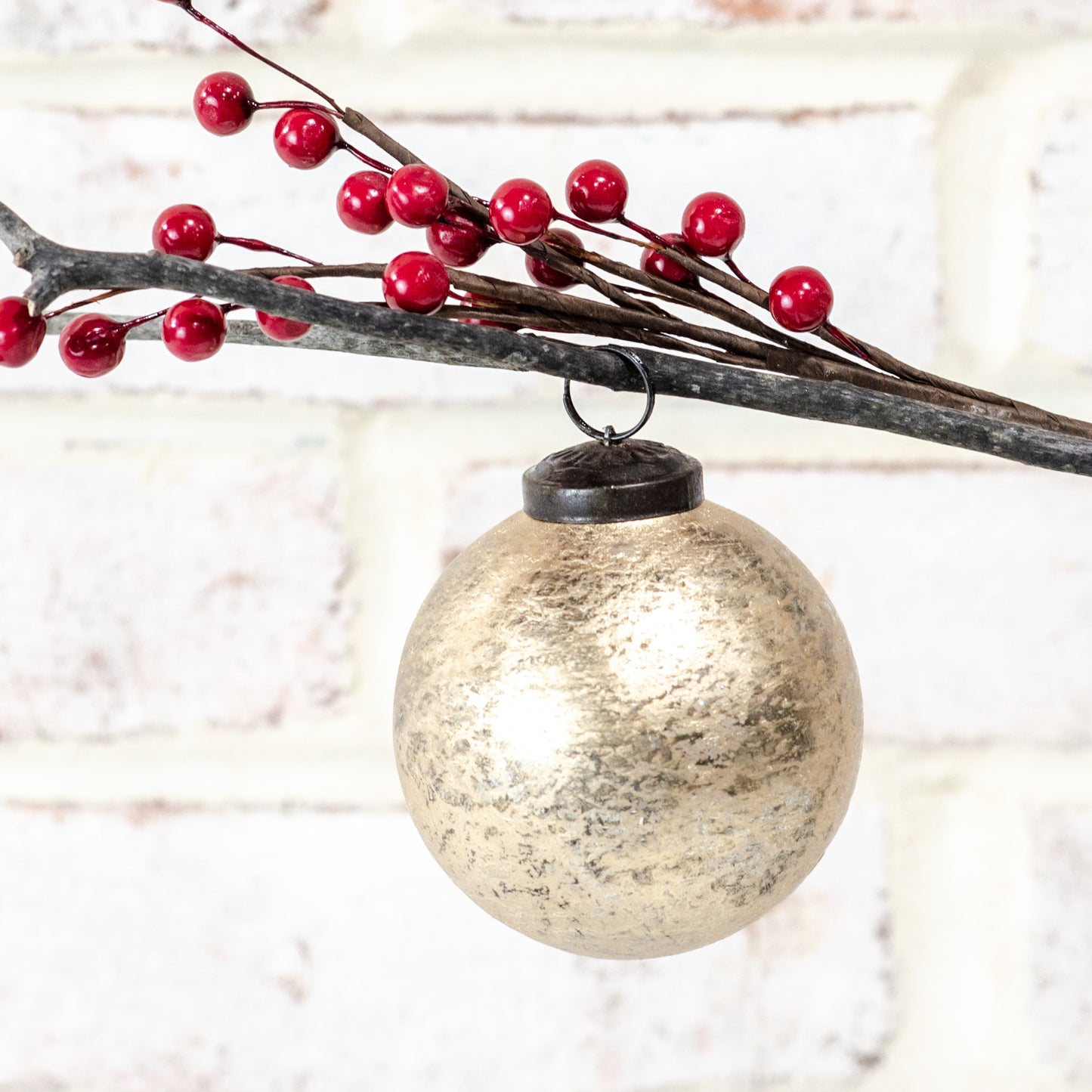 Gold Foil Glass Ball Ornament - 2.75"