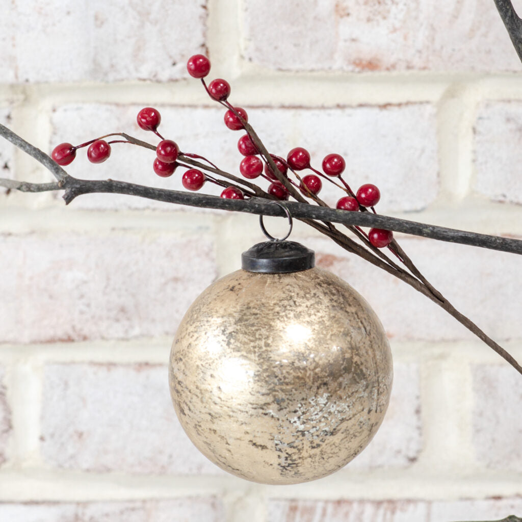 Gold Foil Glass Ball Ornament - 4"