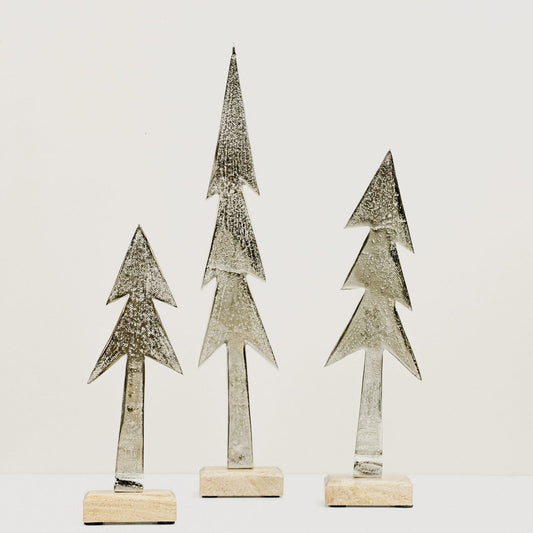 Nickel Plated Trees - Set of 3