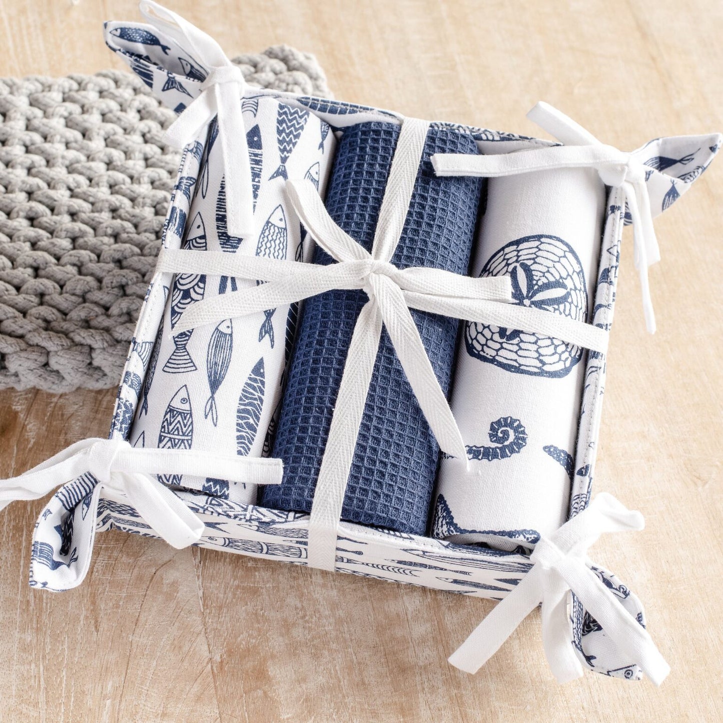 3 Piece Nautical Hand Towel Gift Set