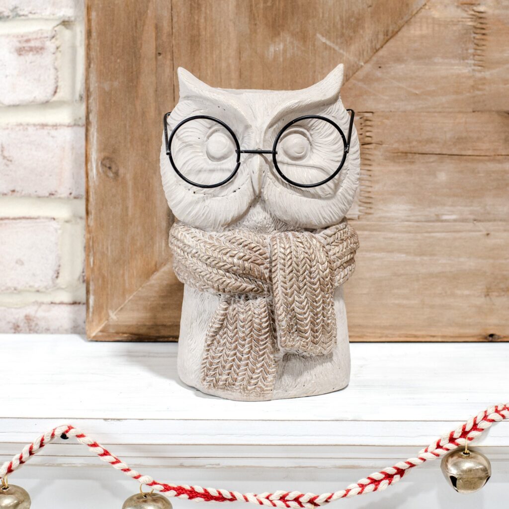 Eyeglasses on an Owl Vase - 8.25"