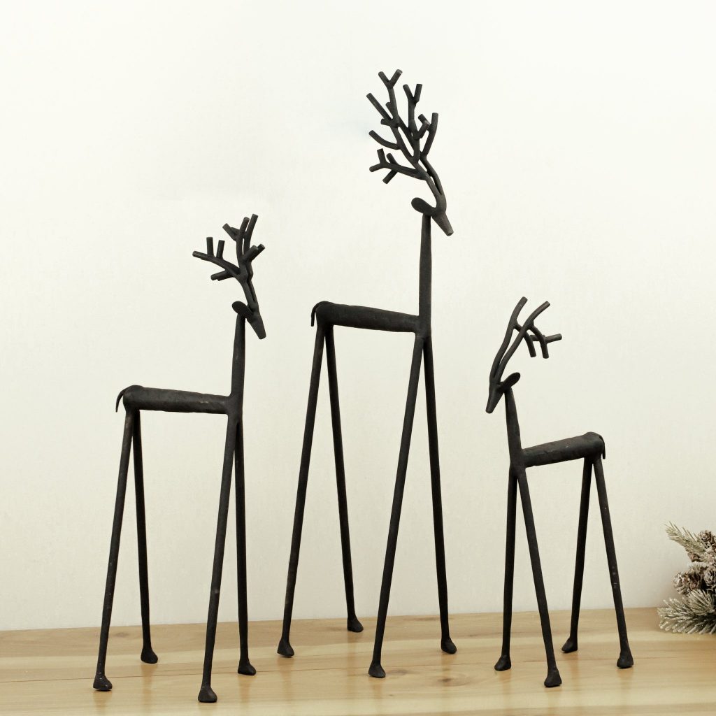 Iron Black Reindeer - Set of 3