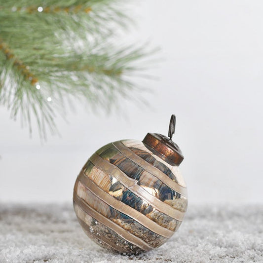 Vintage Glass Christmas Ball - 3"