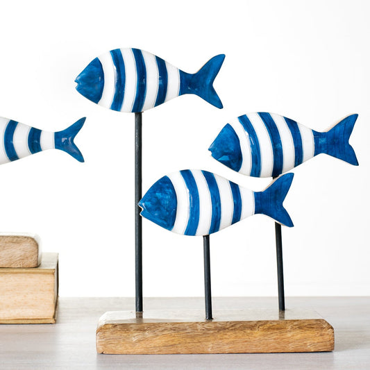 Wooden Fish on Stand - 9"