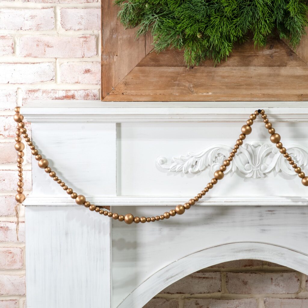 Gold Beads Jute Garland - 118"