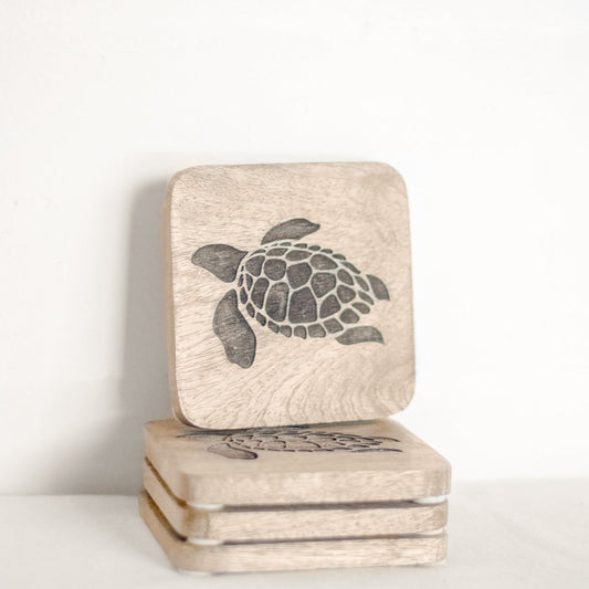 Sea Turtle Coasters - Set of 4