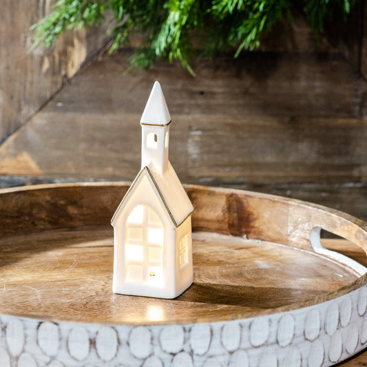 Ceramic Light Up Chapel - 6.5"