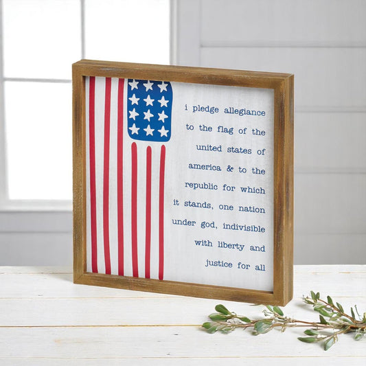Pledge Allegiance Box Frame - 12"x12"