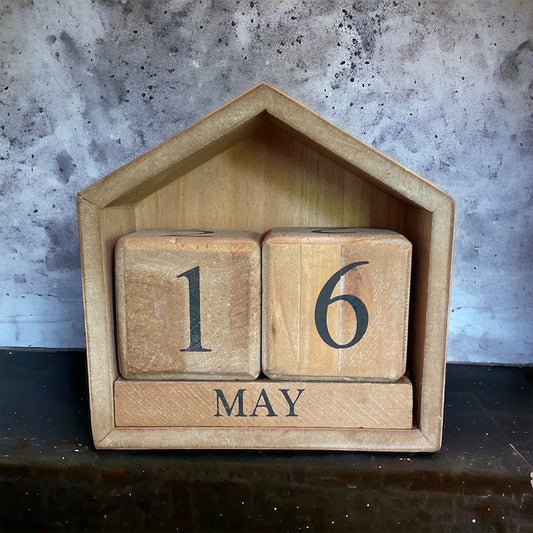 Wooden House Block Calendar