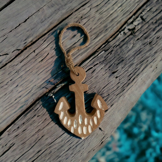 Hanging Wooden Anchor - 6"