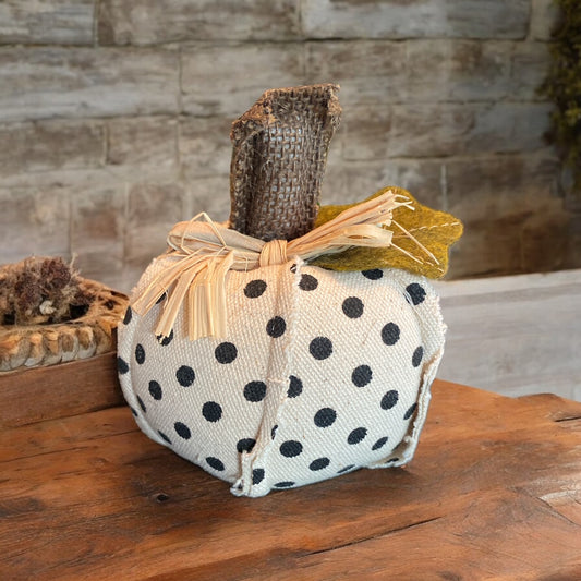 Polka Dot Canvas Pumpkin - 4.5"