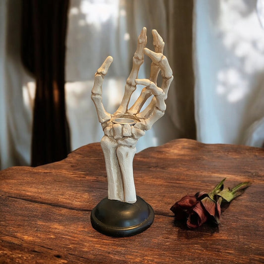 Skeleton Hand Taper Candle Holder - 8"