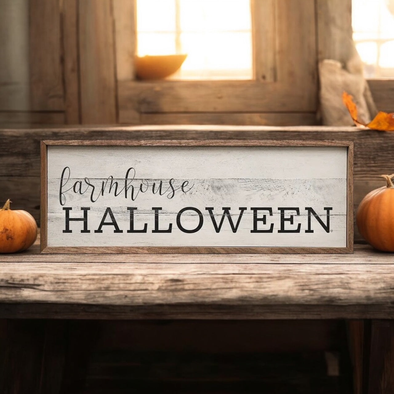 Farmhouse Halloween Sign - 12"x4"