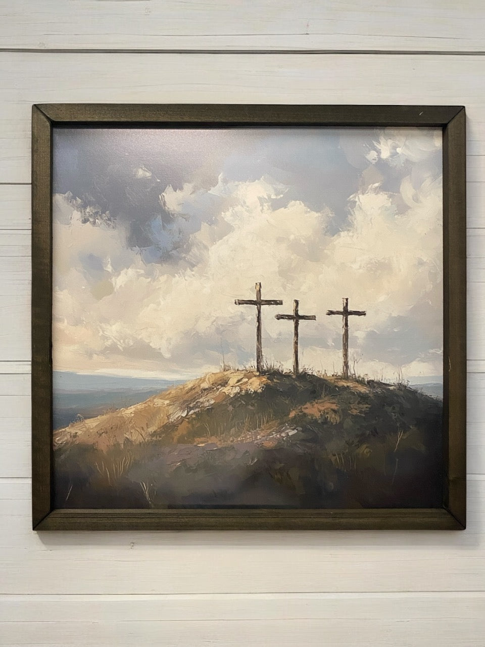 Three Crosses Box Frame Art - 18"x18"