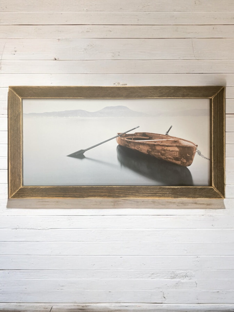 Old Row Boat Wood Framed Art - 25.5"