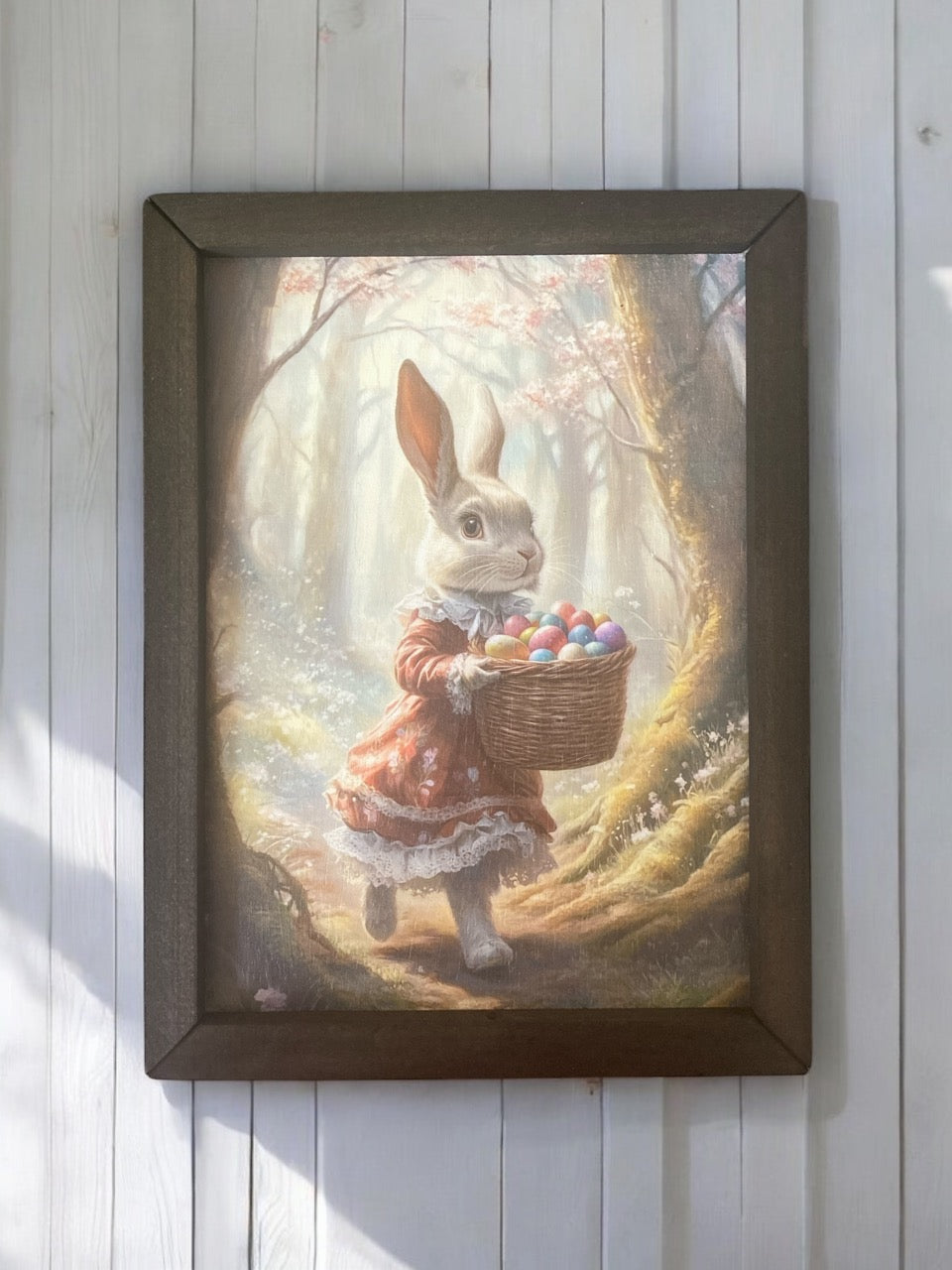 Bunny Carrying Eggs Box Frame Art - 9"x12"