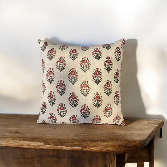 Red Block Print Silhouette Throw Pillow - 18"