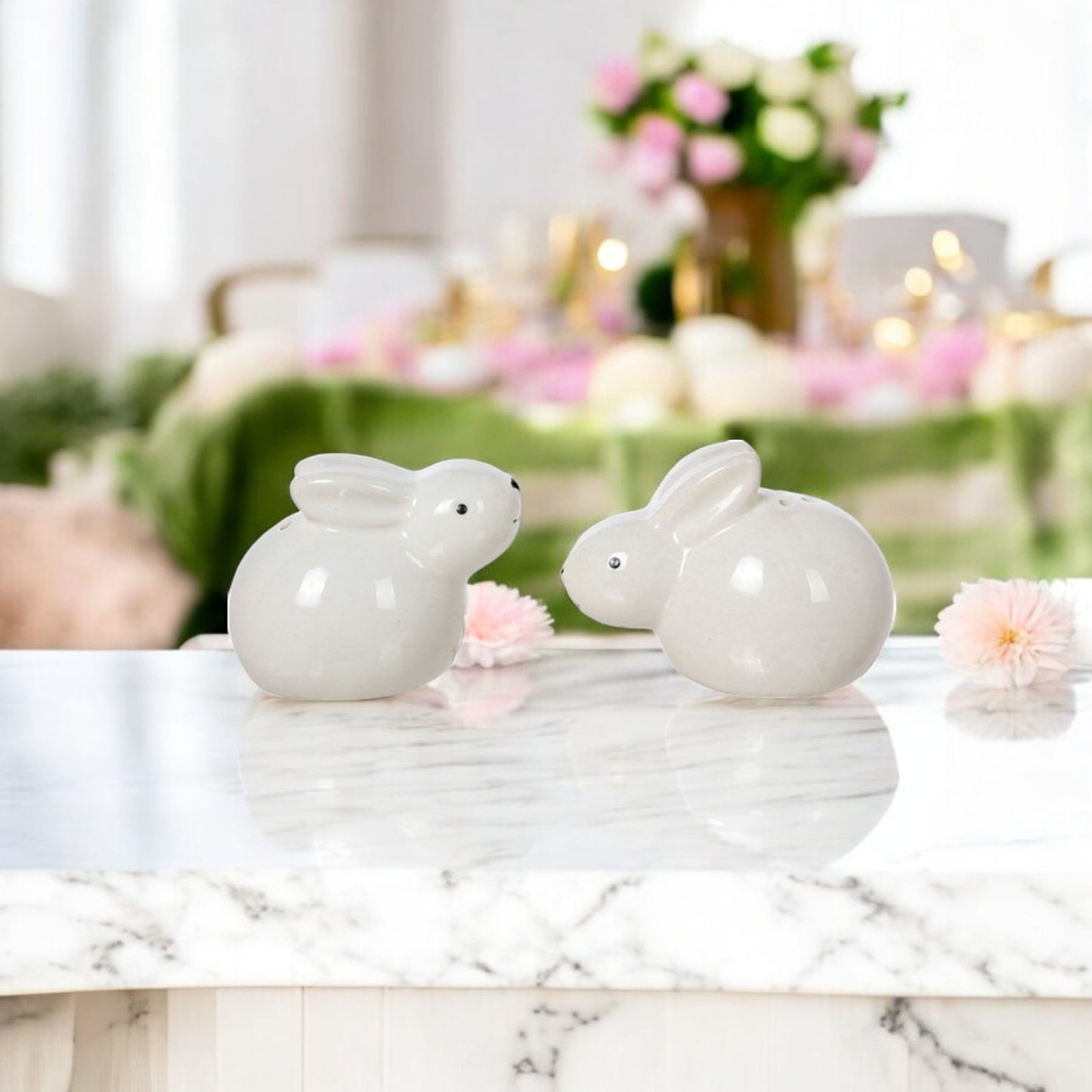 Ceramic White Bunny Salt & Pepper Shaker Set