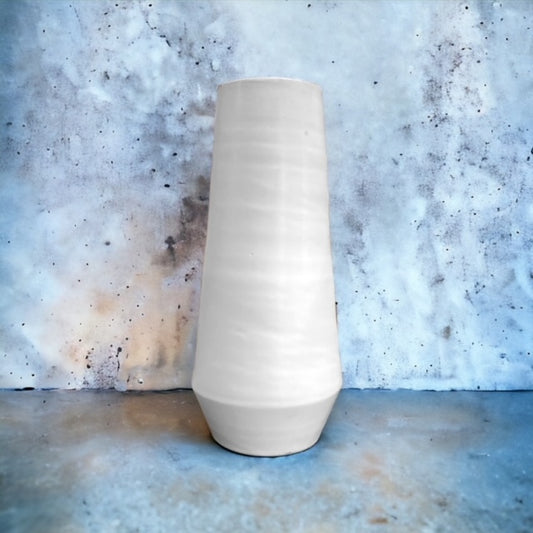 Smooth White Bottom Tapered Vase 10.75"