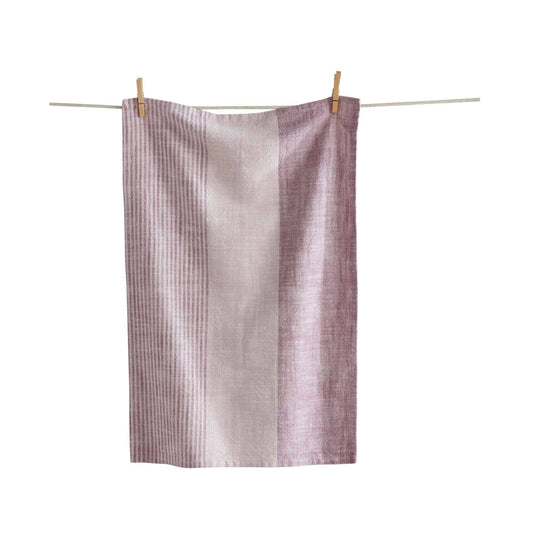 Baha Stripe Dusty Mauve Dishtowel 100% Cotton