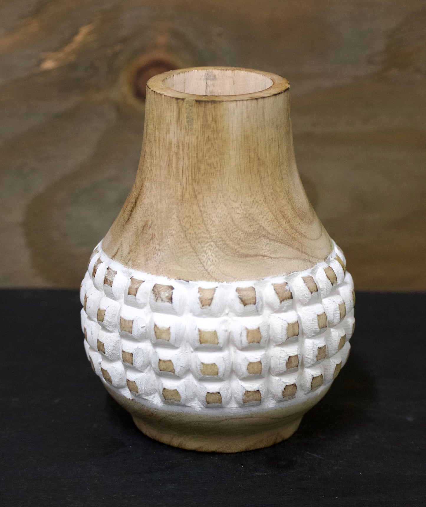 Checkered Bulb Vase - 4.25"