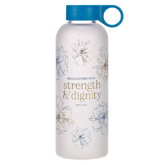 Water Bottle Glass Strength & Dignity - 17oz