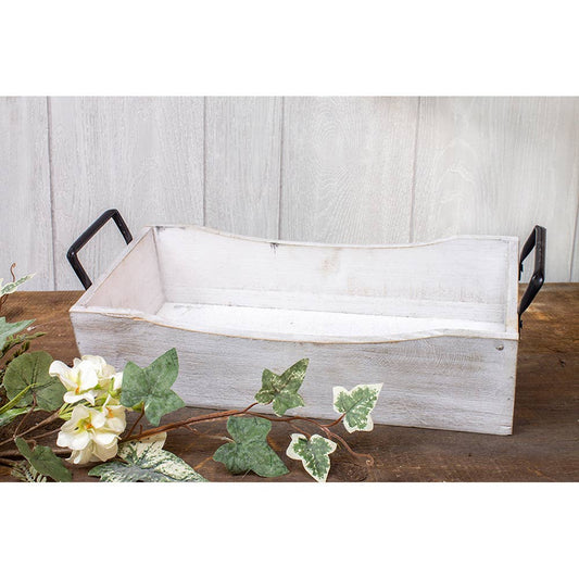 Whitewashed Box Tray - 15.75"