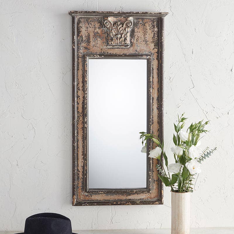 Distressed Wood Mirror - 35.5"