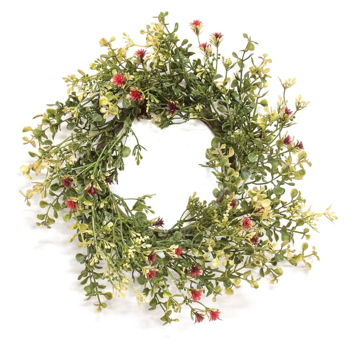 Ruby Buds & Baby's Grass Candle Ring - 4.5"