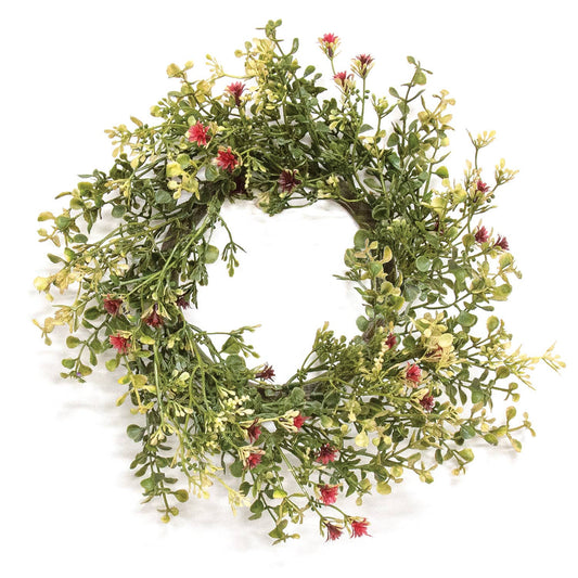 Ruby Buds & Baby's Grass Candle Ring - 4.5"