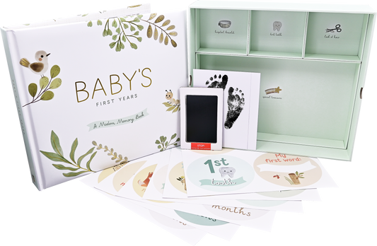 Baby's First Years-A Modern Memory Book with Keepsake Box