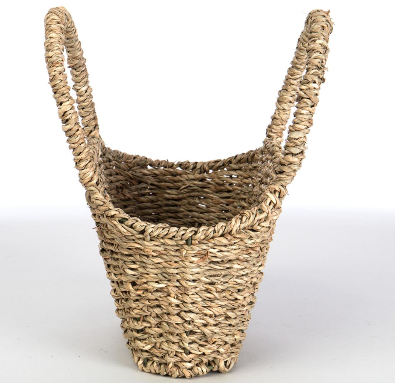 Oval Seagrass Basket with Tall Handles - 10.5"