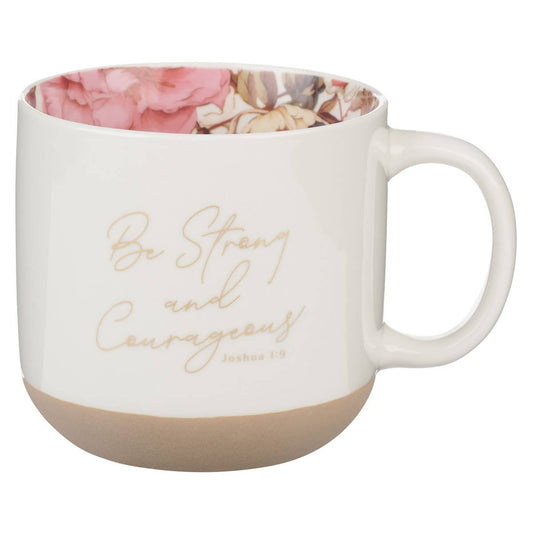 Be Strong & Courageous Floral Mug