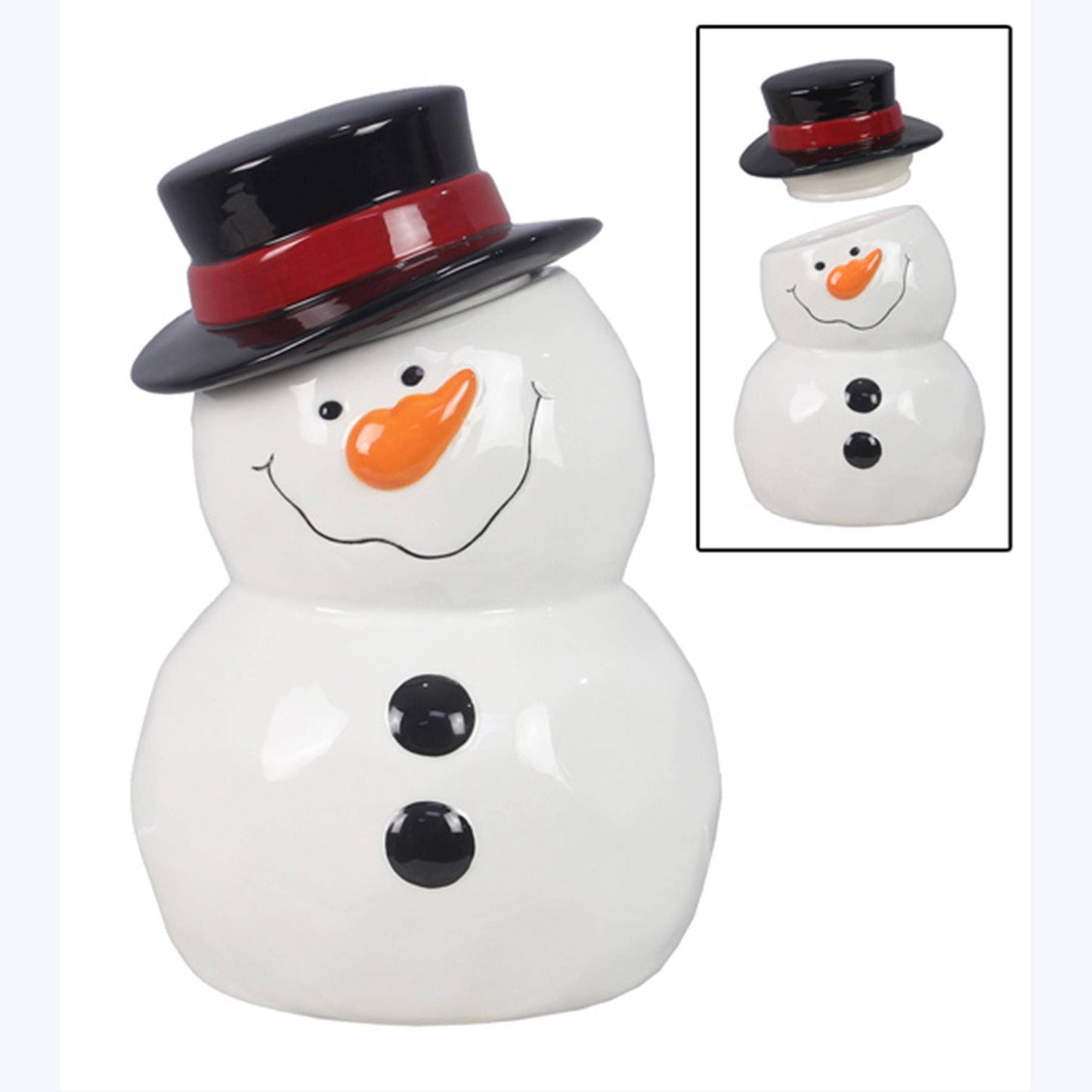 Ceramic Snowman Treat Jar