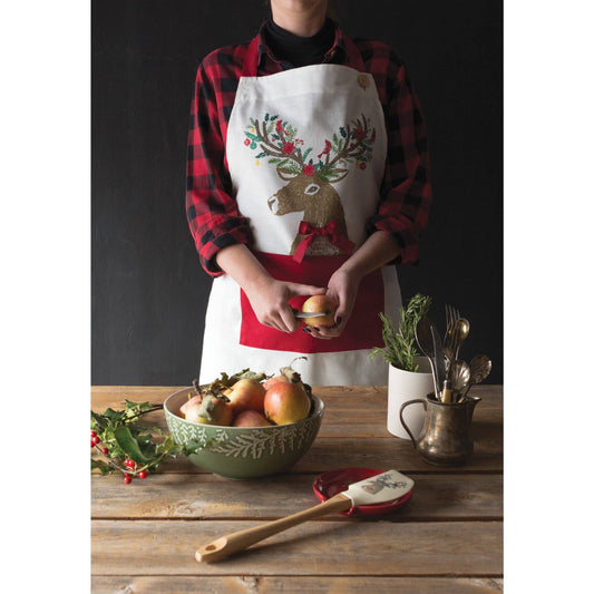 Dasher Deer Christmas Spruce Apron