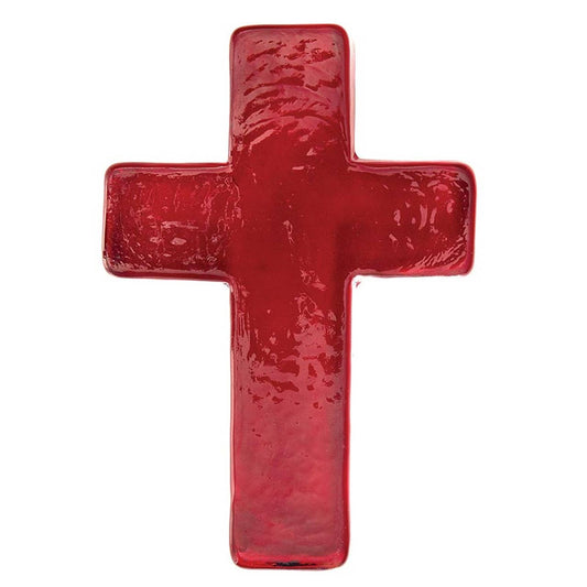 Ruby Glass Cross - 5.5"