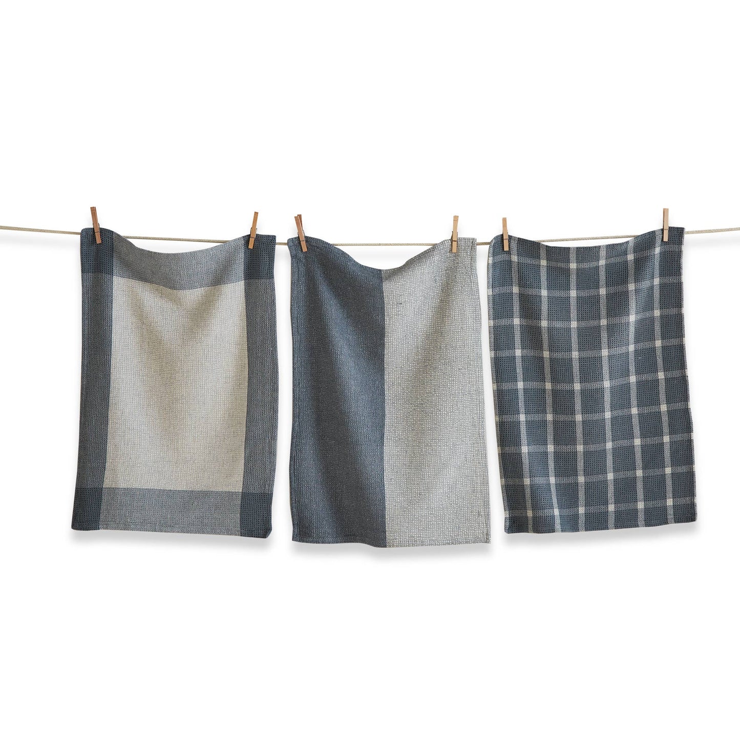 Slate Blue Waffle Weave Dishtowel Set/3 - 100% Cotton